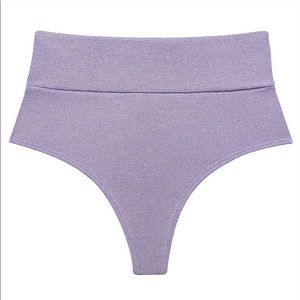 Montce Swim Lilac Sparkle High Waist Bottom Size M NWT